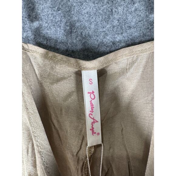 Pretty Angel Dress Women S Brown Linen Blend Midi Lagenlook hippie minimalist4 - Picture 2 of 8